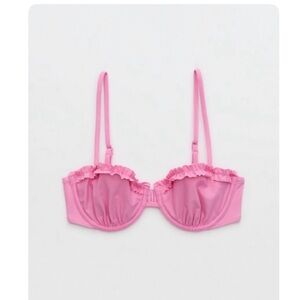 Aerie Pink Bikini with Ruched Detailing